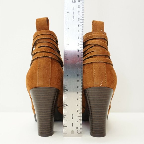 Rialto Womens Shoes Sonny High Heel Ankle Boot Bootie Walnut Faux Suede 8 M - Picture 8 of 8